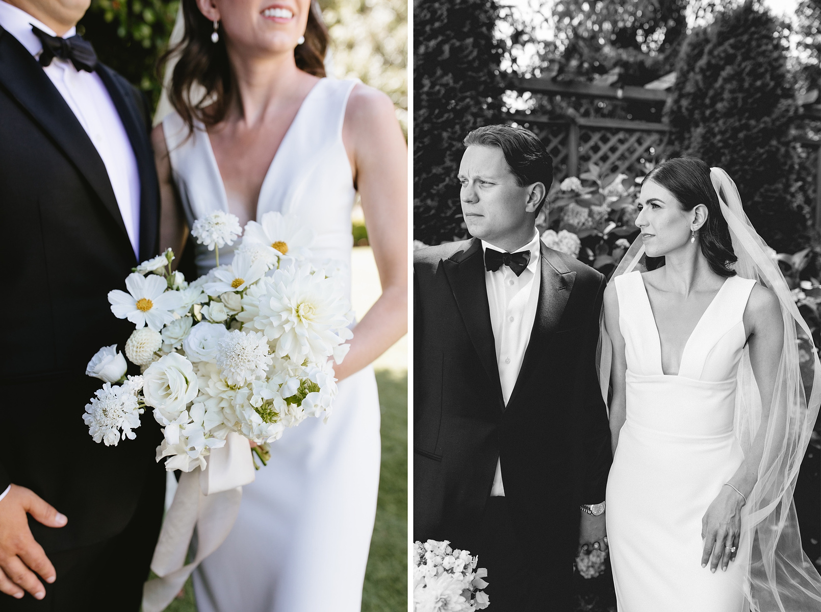 Classic black tie wedding with whimsical florals by Iris & Fig and planning by Eventful Moments. Breathtaking classic bridal details and decor with a view of the Seattle Sound and Downtown from The Admiral's House