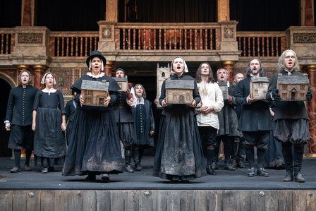 Eyam by Matt Hartley, Shakespeare&#x27;s Globe. Set and costume designer Hannah Clark