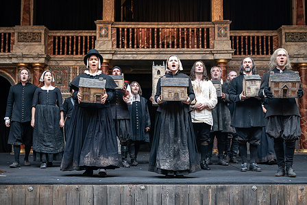 Eyam by Matt Hartley, Shakespeare&#x27;s Globe. Set and costume designer Hannah Clark