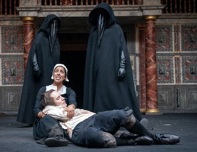 Eyam by Matt Hartley, Shakespeare&#x27;s Globe. Set and costume designer Hannah Clark