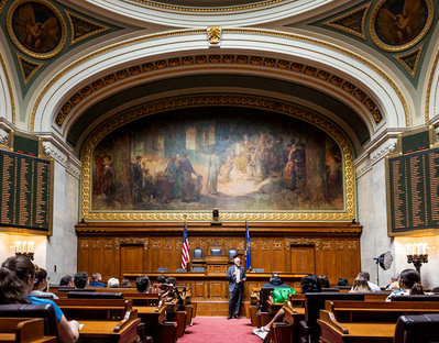 The The Assembly Chamber room in the State Capitol in Madison, WI. 
