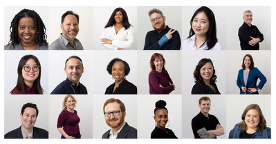 A bunch of headshots in 1 photo. 