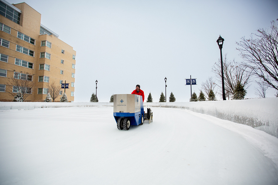 A Zamboni clears the rink at the Edgewater in Madison, Wi. 