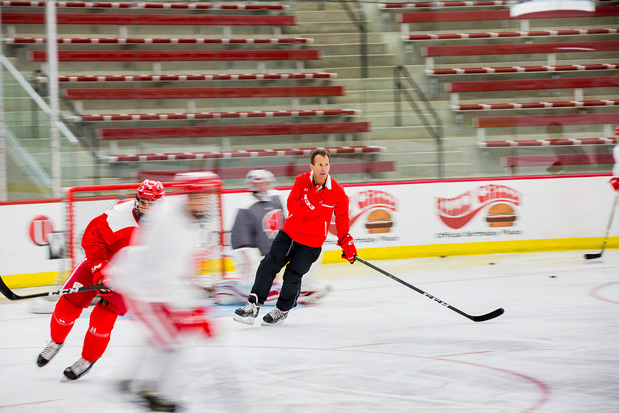 A UW Madison hockey game! Or maybe it's a practice. 
