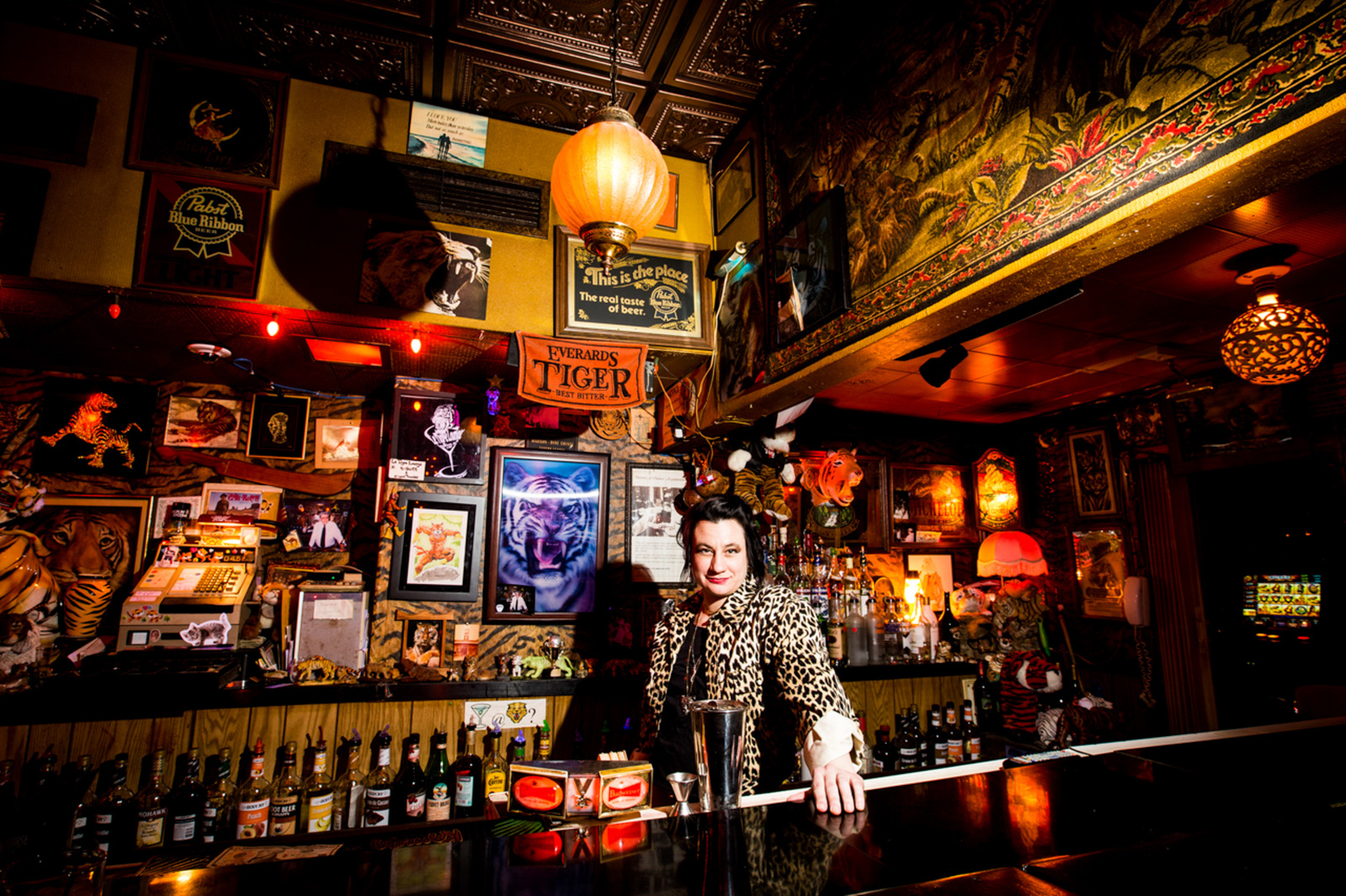 Editorial photography for a business publication of Le Tigre Lounge, Madison, WI. 