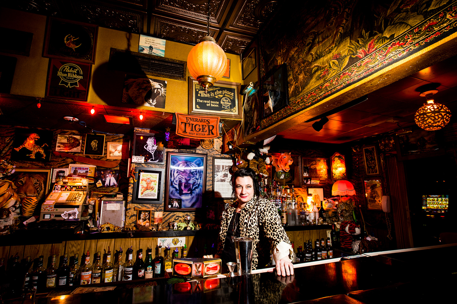 Editorial photography for a business publication of Le Tigre Lounge, Madison, WI. 