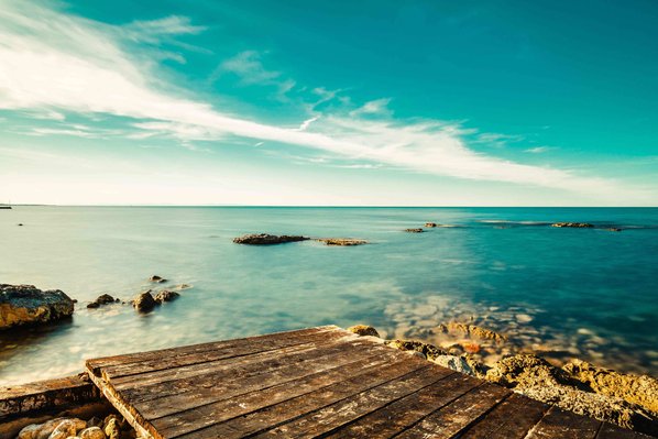 Landscape colorful photo of sea