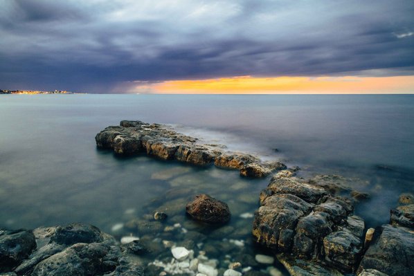 Landscape colorful photo of sea
