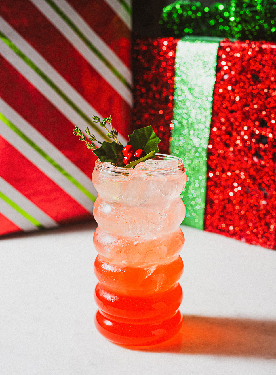 A winter cocktail at Pillar Bar, a rooftop bar in Asheville, NC
