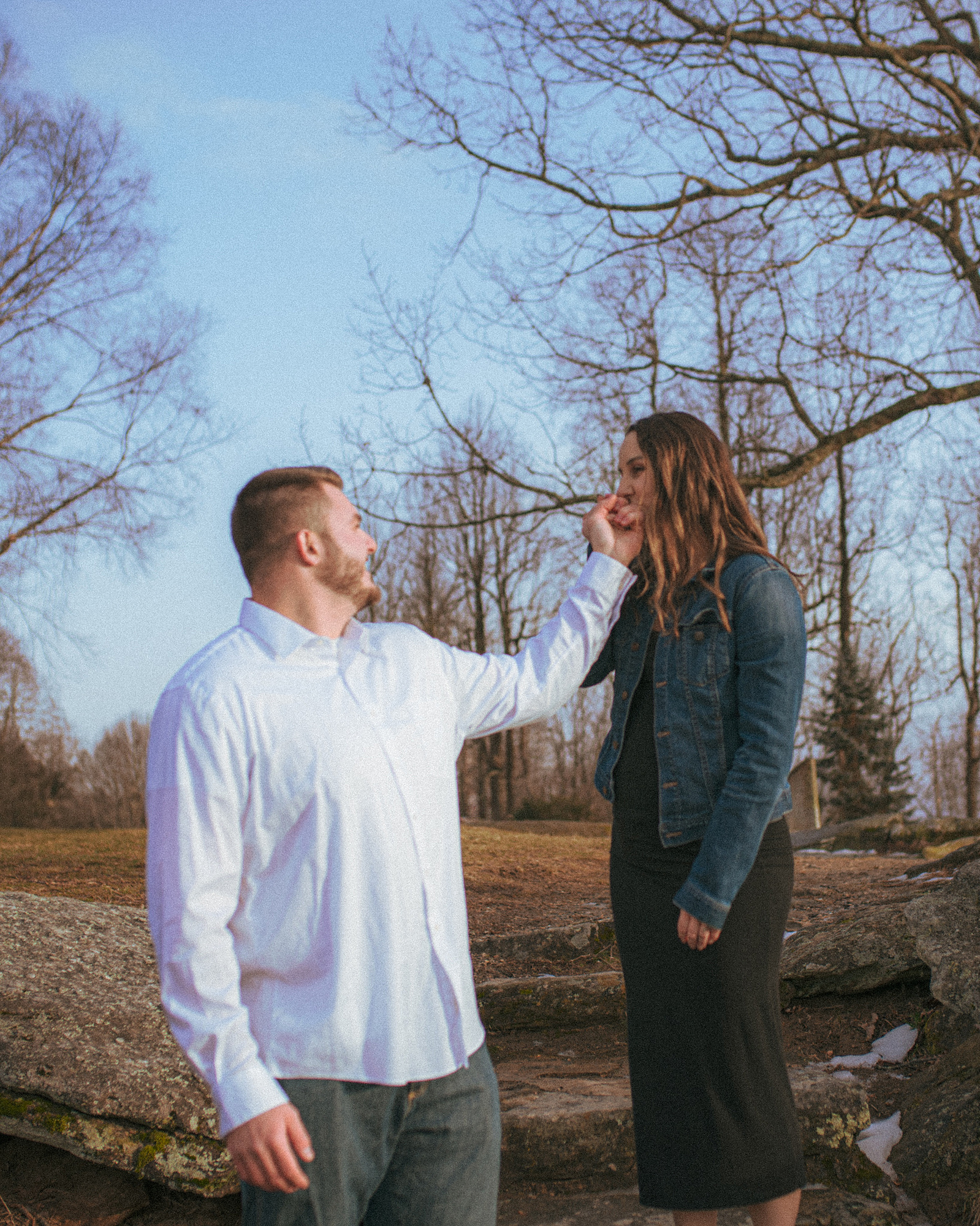 A winter engagement photography session in Hendersonville, NC just outside of Asheville 