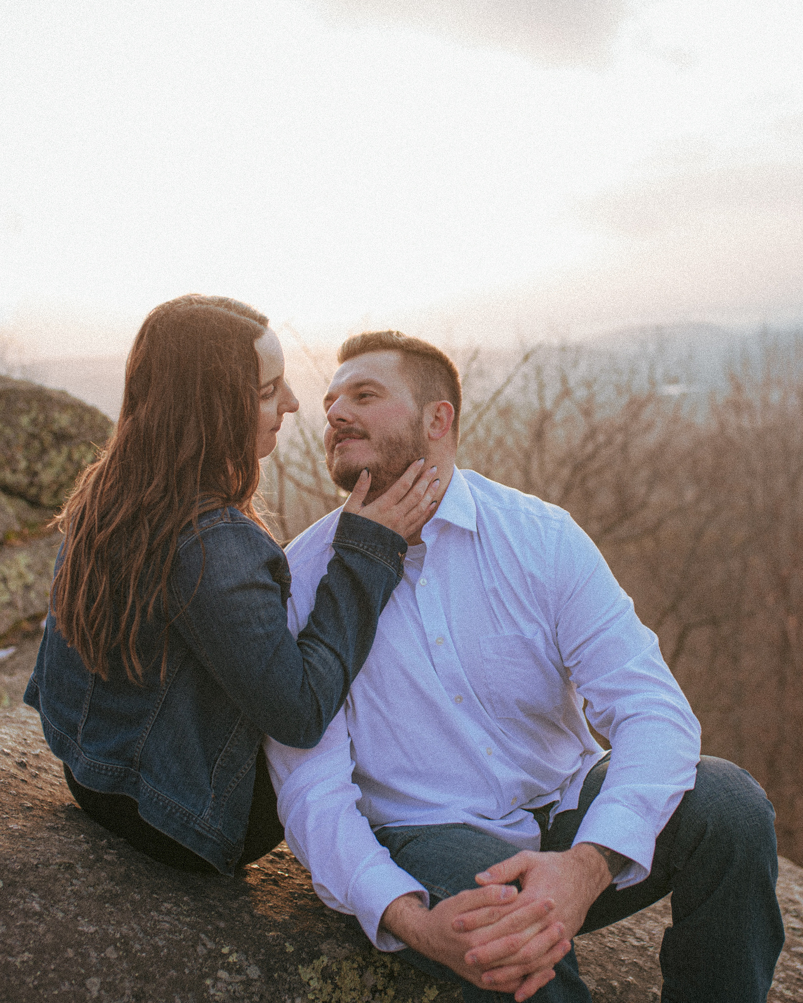 A winter engagement photography session in Hendersonville, NC just outside of Asheville 
