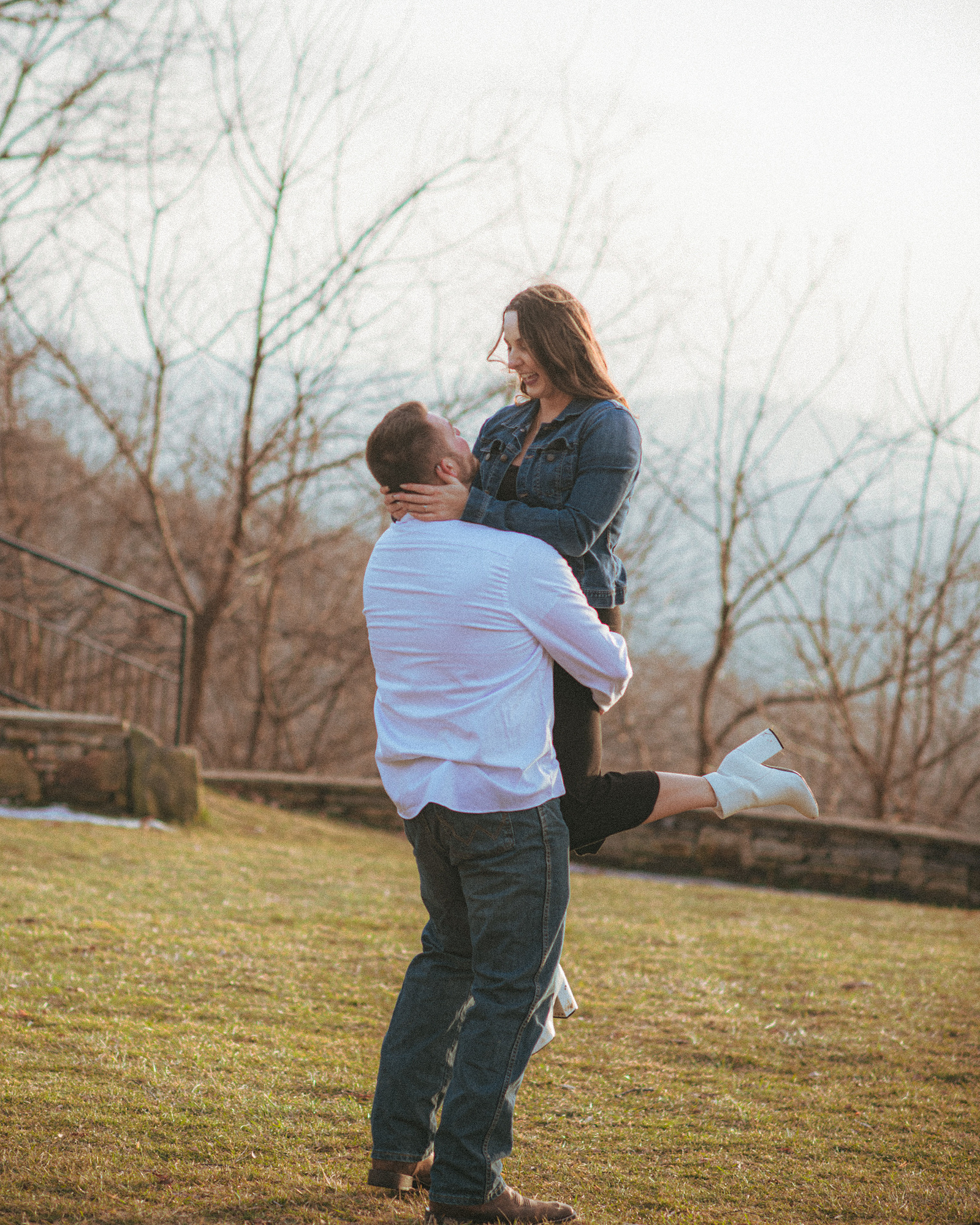 A winter engagement photography session in Hendersonville, NC just outside of Asheville 