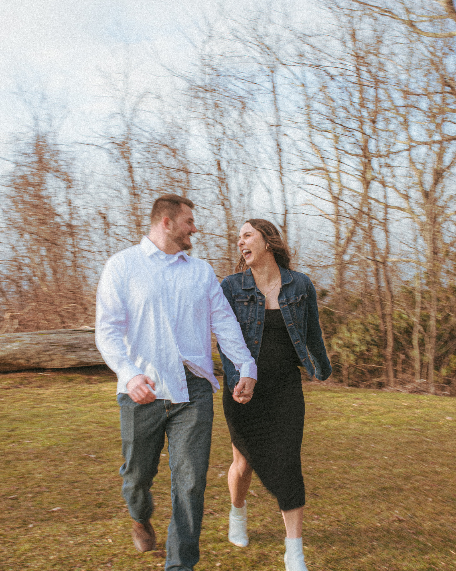 A winter engagement photography session in Hendersonville, NC just outside of Asheville 