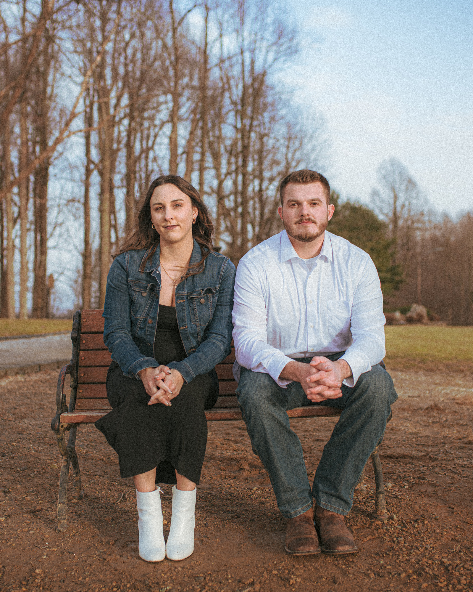 A winter engagement photography session in Hendersonville, NC just outside of Asheville 
