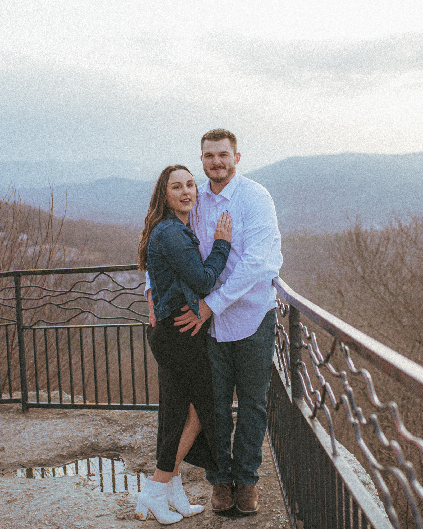 A winter engagement photography session in Hendersonville, NC just outside of Asheville 