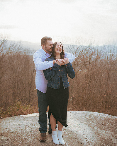 Asheville Engagement Photography Session at Jump Off Rock in Hendersonville, NC