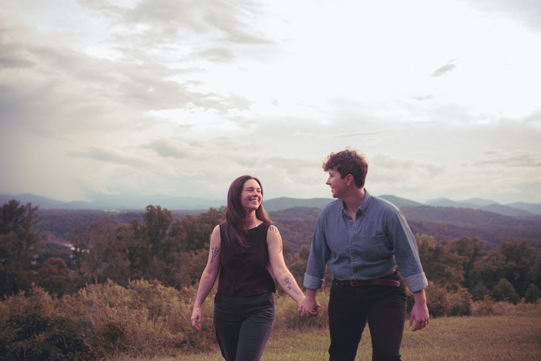Asheville LGBTQ Photographer capturing a couples anniversary session at the Lookout Observatory near UNC