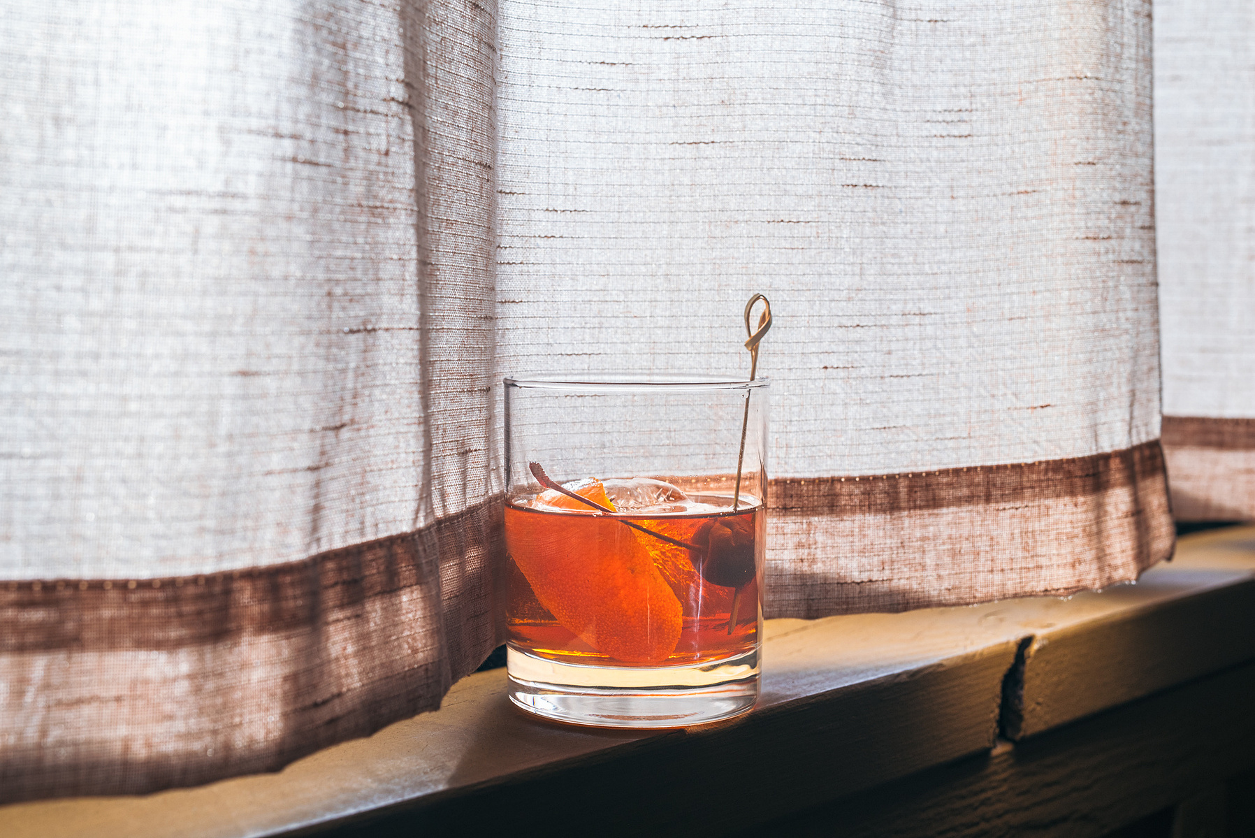 An Old Fashioned from Vinnie's winter cocktail menu in South Asheville captured by Asheville food photographer GraceD Photography.
