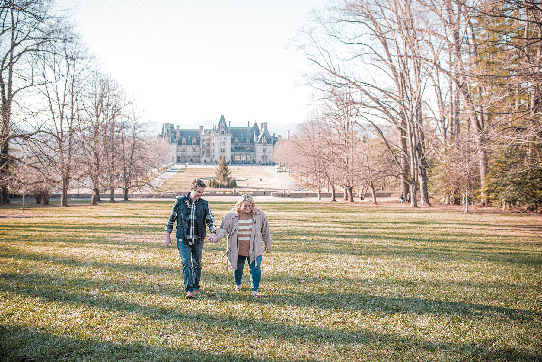 A proposal photography session on the High Lawn at the Biltmore Estate in Asheville, NC