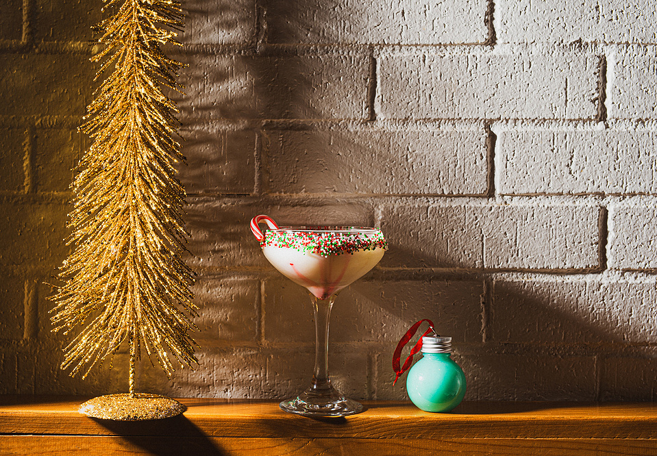 Holiday cocktail at Pillar Bar in Asheville, NC