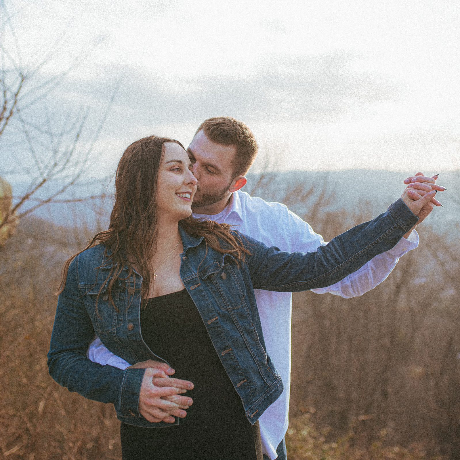 A winter engagement photography session in Hendersonville, NC just outside of Asheville 