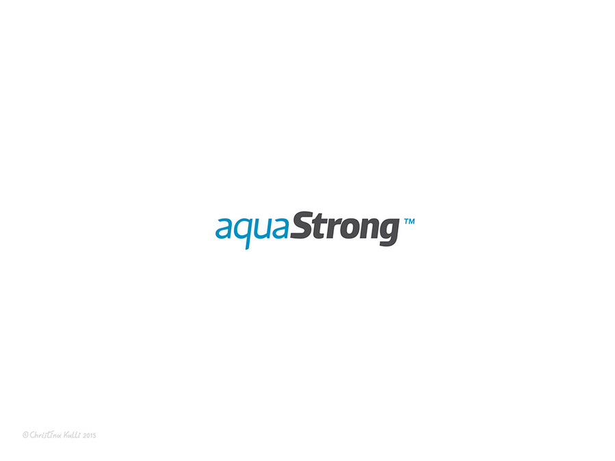 Logo design for aquaStrong, a strength and endurance building aquatic exercise program.