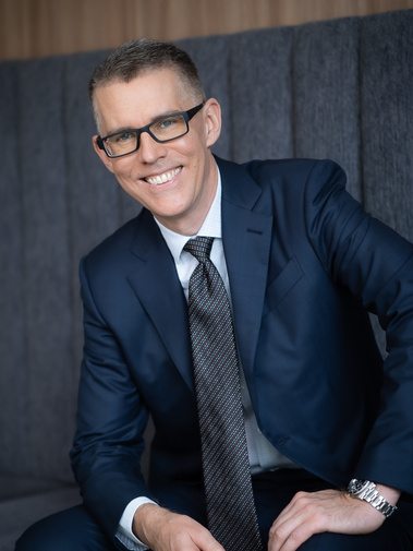 Executive portrait, seated, in Brisbane.