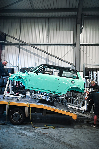 Mini R56 full respray being delivered back to the garage
