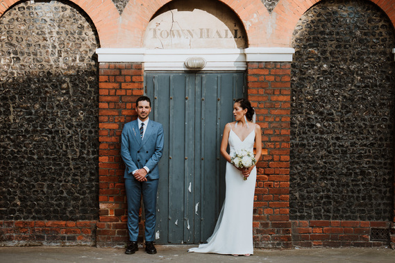 wedding photo of a bride and groom in margate unposed and candid