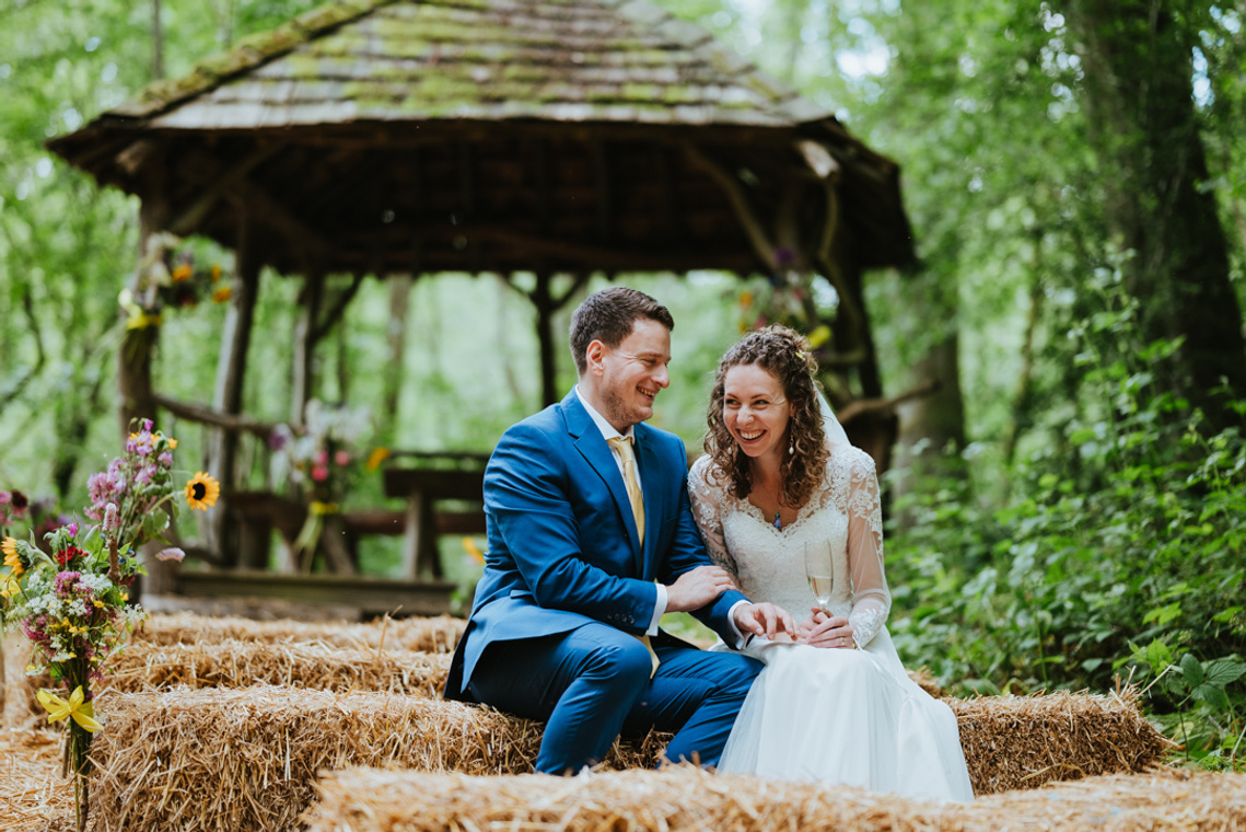 wedding photograph of a Bride and groom on their wedding day at the Kent wedding venue the paper mill 