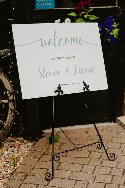 Hey welcome to our wedding sign at Winters Barns
