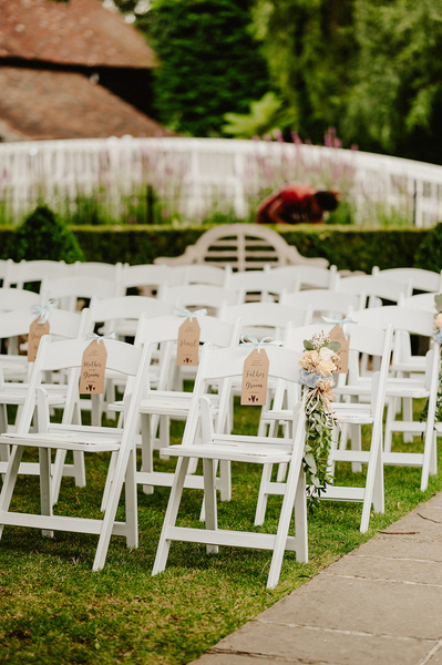 Outdoor ceremonial area chair at Winters Barns