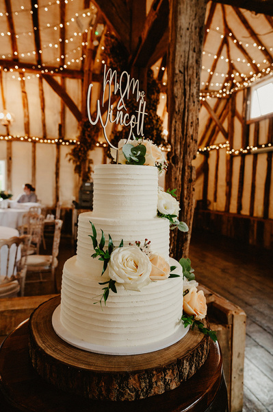 Wedding cake at Winters Barns