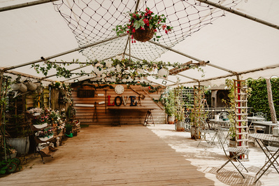 Outdoor garden area of Marleybrook House
