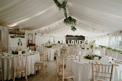 Indoor table set up at Marleybrook House