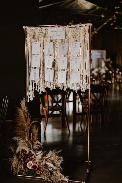 table seating plan inside the barn at silchester farm