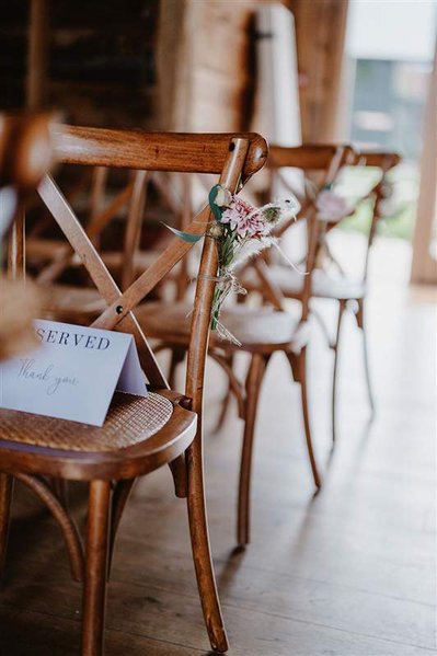 photo of a chair in the barn ceremony area at silchester barn 