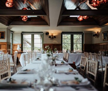 The Internet's wedding breakfast room at the amazing Kent wedding venue the vines in Rochester