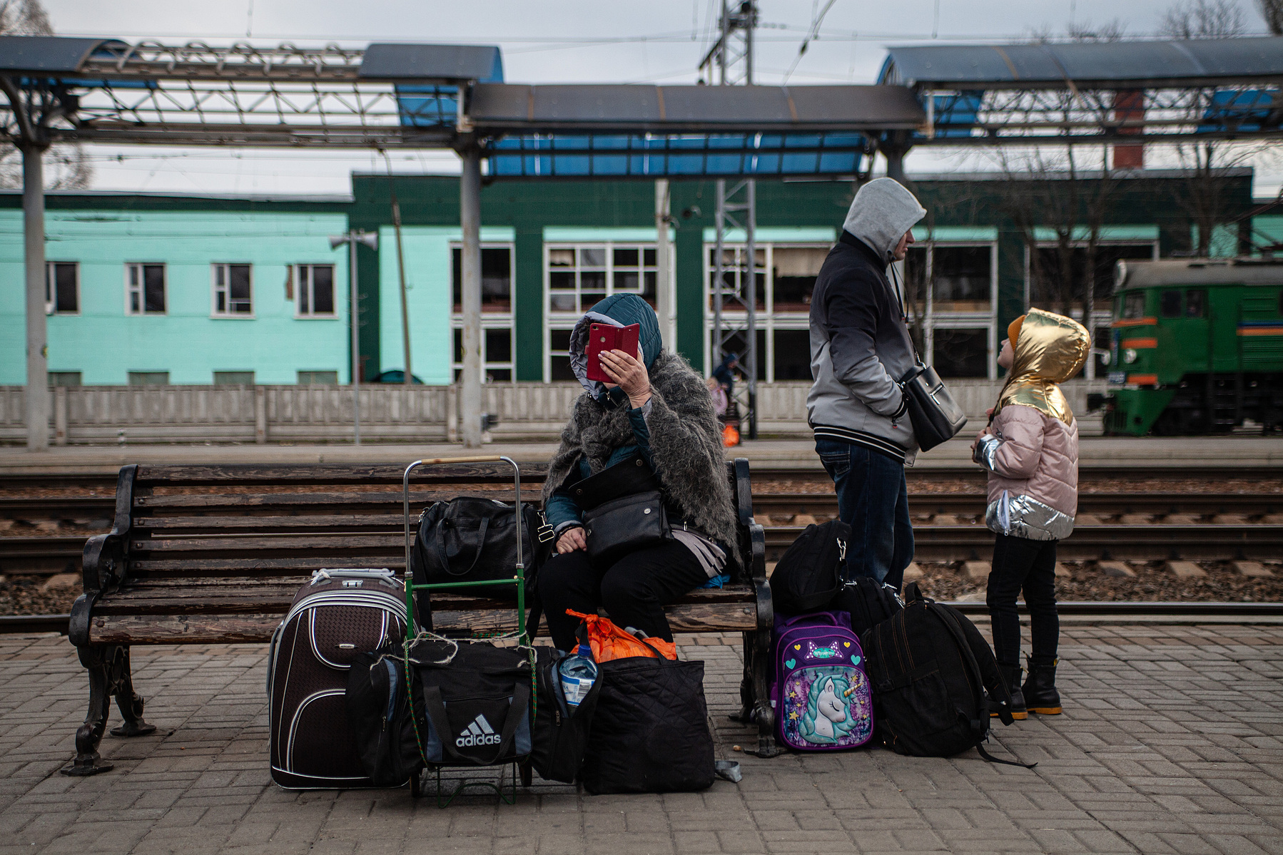 À l’époque les gares de Sloviansk et de Kramatorsk étaient les principaux lieux de transit des réfugiés. 