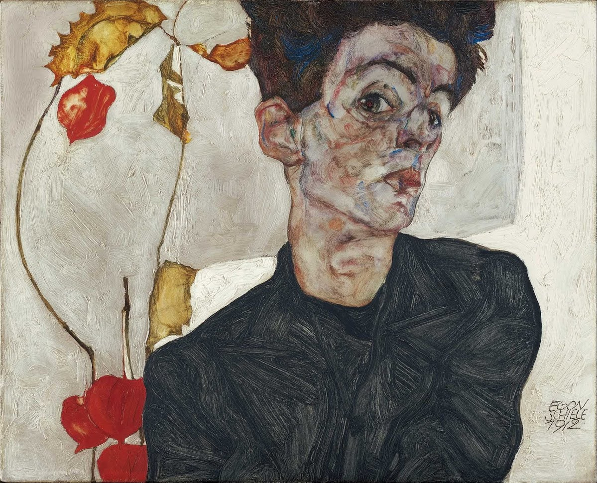 Self-Portrait with Chinese Lantern Plant
Egon Schiele, 1912