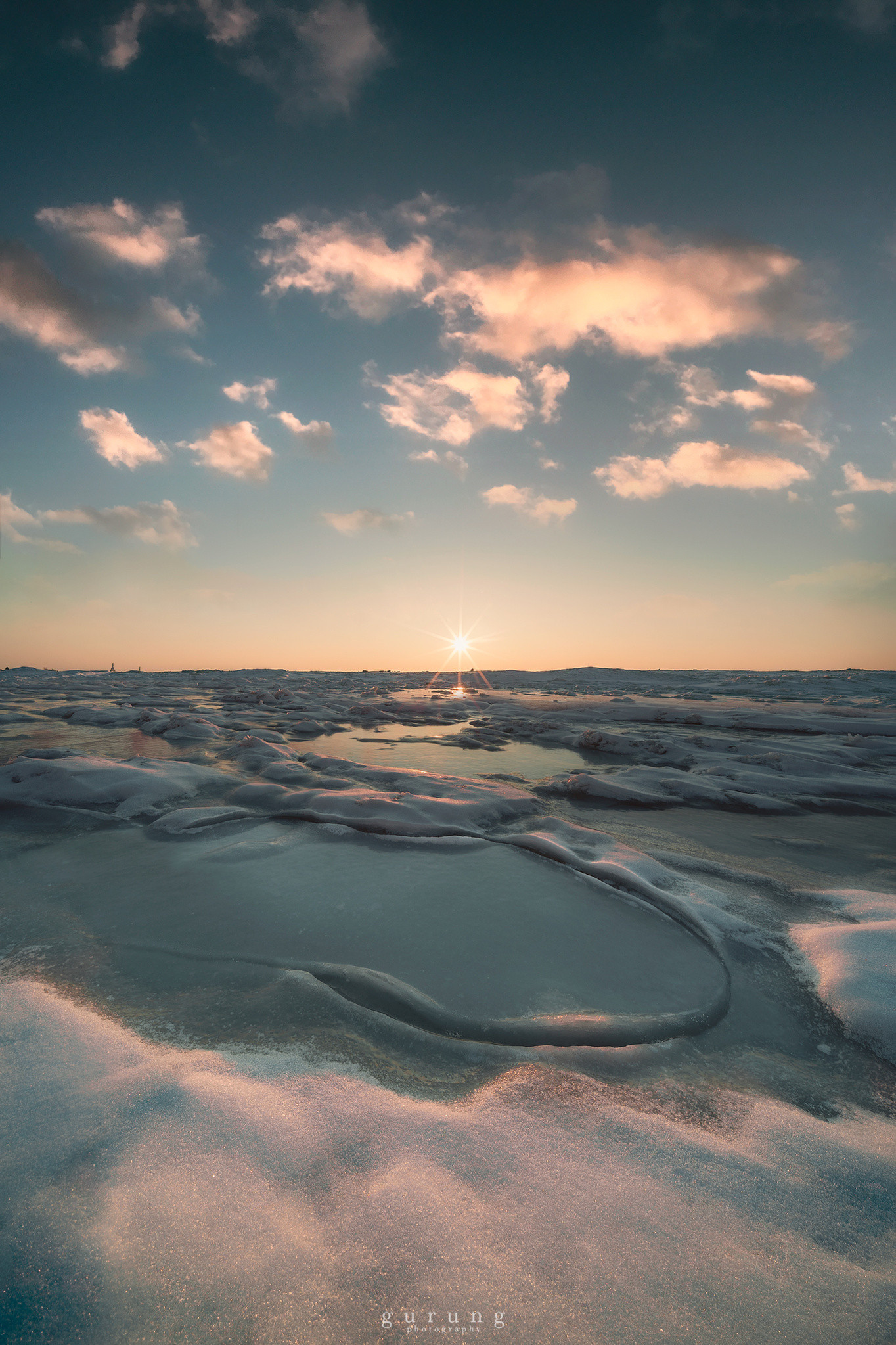 sunrise, Lake Michigan, landscape, nature, winter, Wisconsin