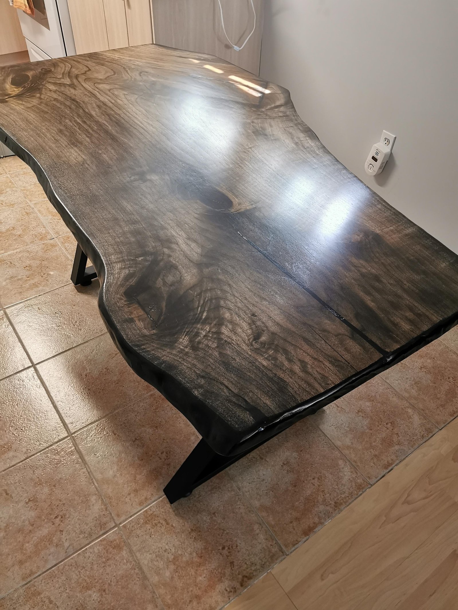 Live Edge Table-Butternut stained dark