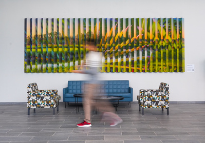 9' x 18' Florida landscape photography installed at the new JEA Headquarters in downtown Jacksonville, Florida. This is a lenticular image that allows the viewer to see two different images depending on which side is seen.