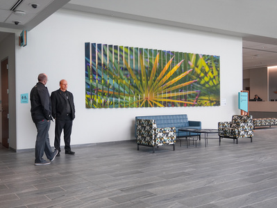 9' x 18' Florida landscape photographs installed at the new JEA Headquarters in downtown Jacksonville, Florida. This is a lenticular image that allows the viewer to see two different images depending on which side is seen.