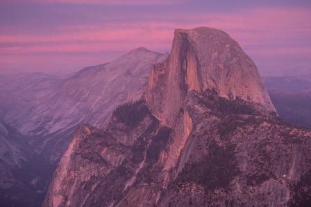 Alpenglow over Half Dome. 