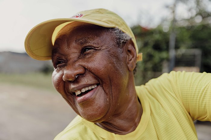 Joyce Nduku. Tata Marathoner during a leisure run at her home in Athi River Nairobi 