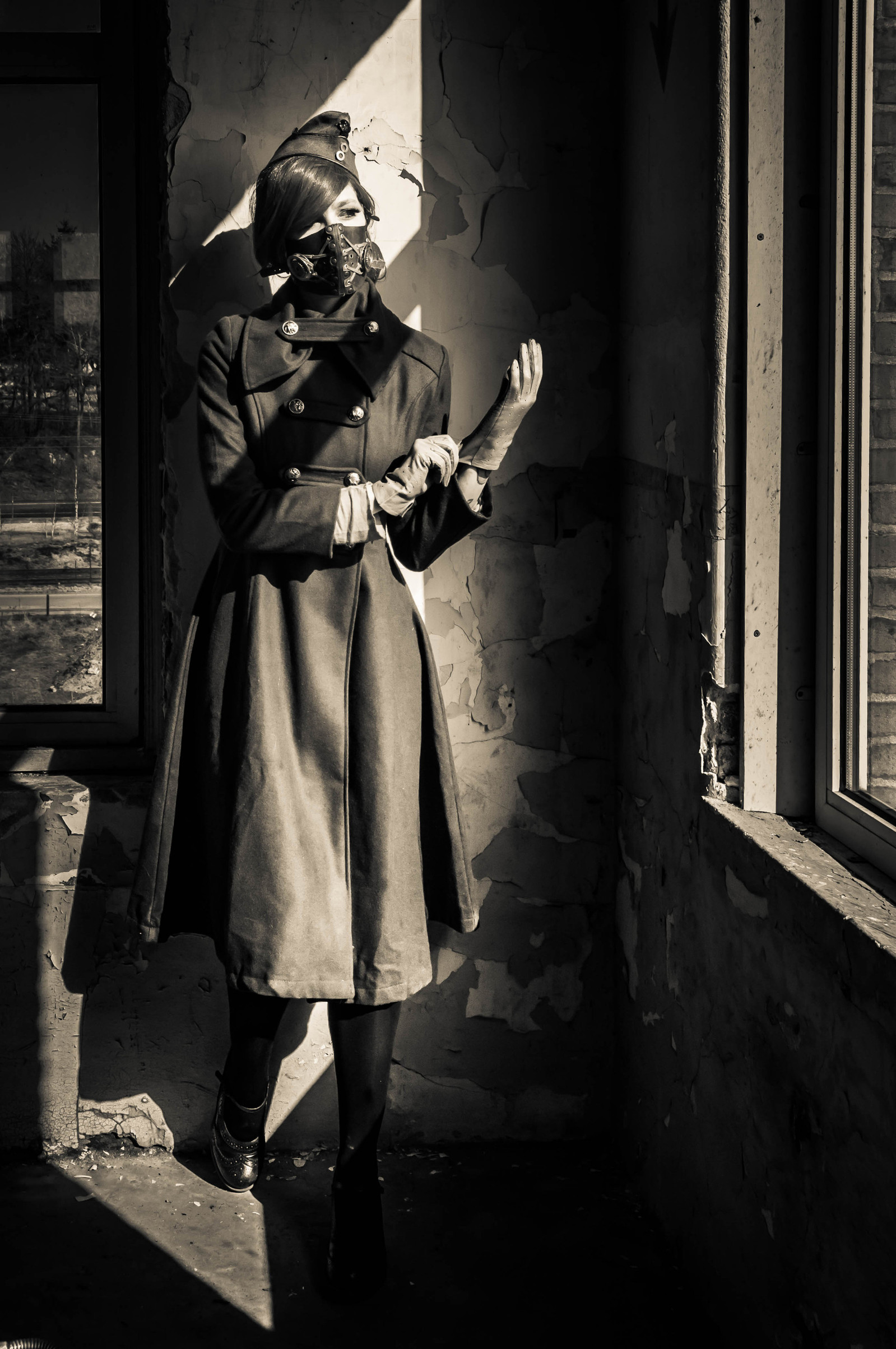 black, dark, mask, gloves, female masked captain