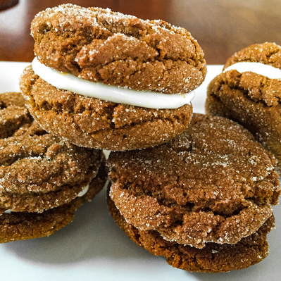 Four ginger molasses and lemon cookies