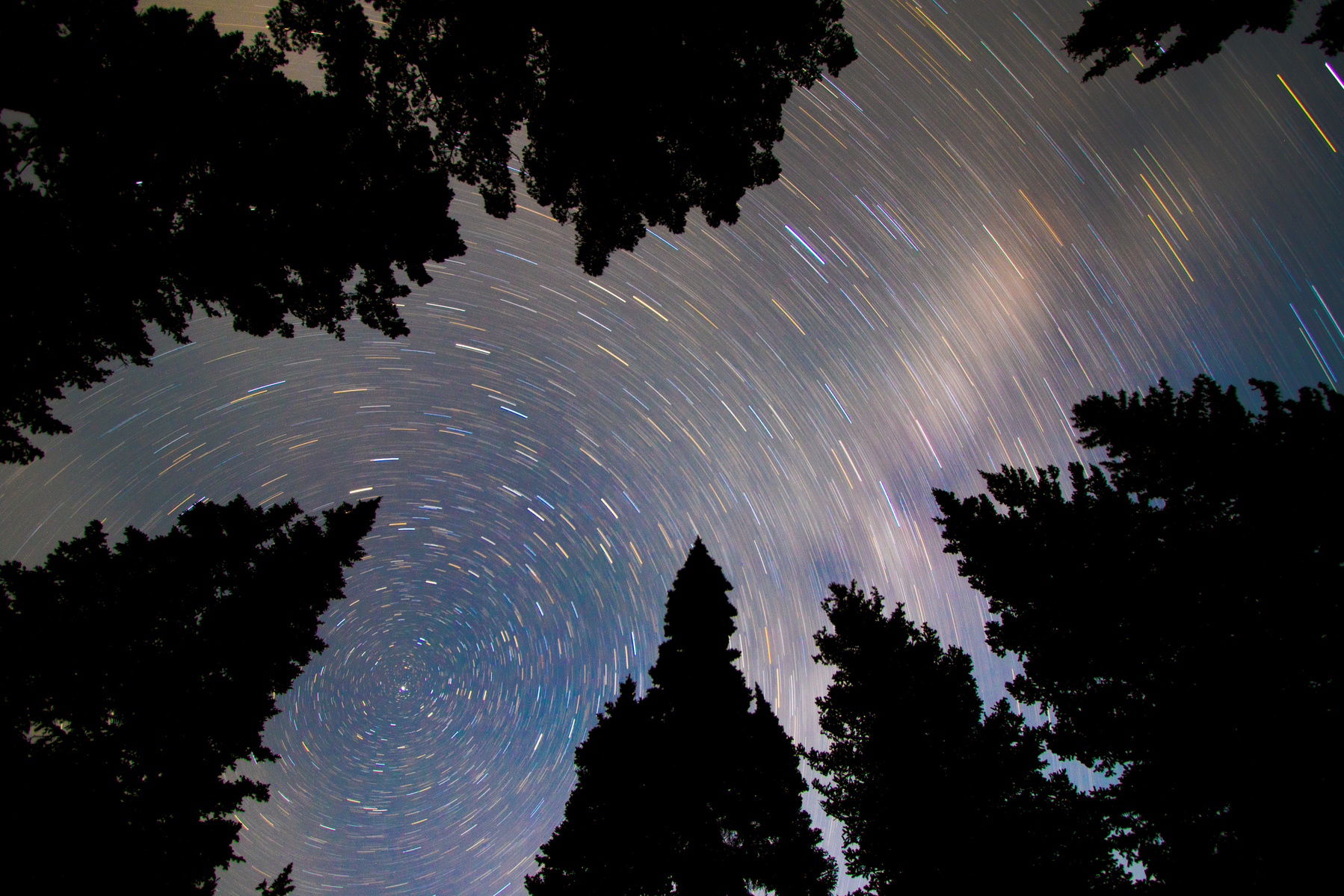 Star-trails over Half Moon Campground in Montana's Crazy Mountains on June 4, 2017.