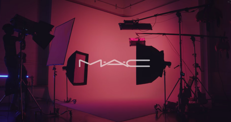 Empty studio with MAC logo, a campaign directed by Blair Waters